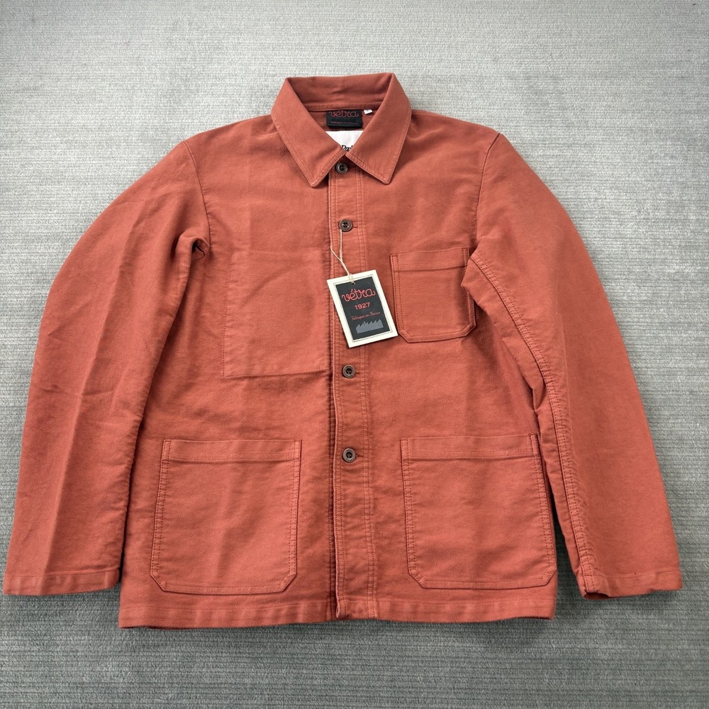 Vetra French Chore Jacket Mens L Rust Button Up Pockets Workwear Lalo Tequila